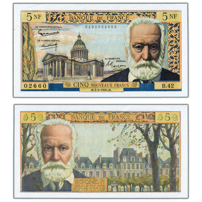 France 1960 5 Five Francs Note P #141a - AU/UNC