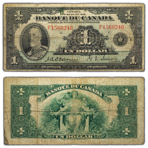 SOLD $1 1935 Banque du Canada Note French Text BC-2 - VG