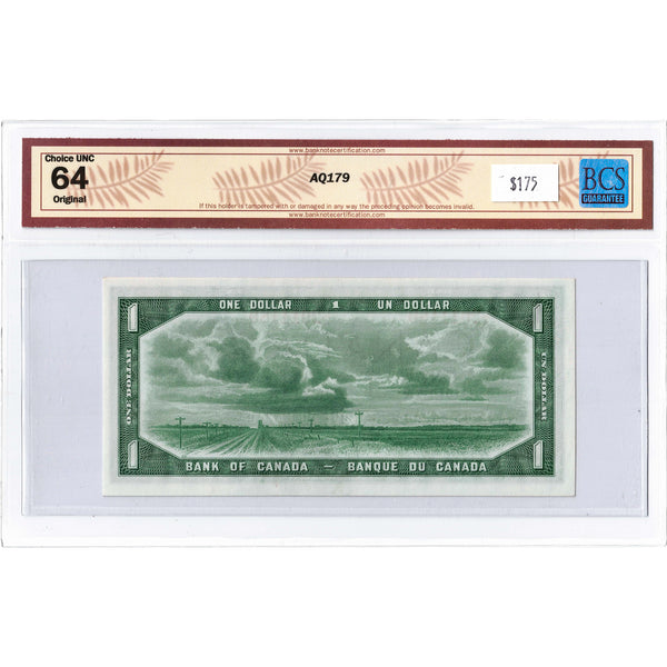 SOLD $1 1954 Bank of Canada Note Devil Face L/A Prefix BC-29b - BCS UN ...