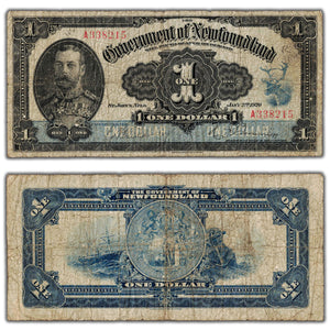 SOLD $1 1920 Government of Newfoundland Note NF-12d - Circulated
