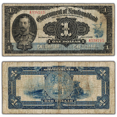 SOLD $1 1920 Government of Newfoundland Note NF-12d - Circulated