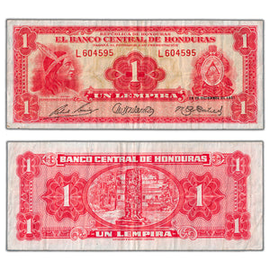 SOLD Honduras 1951 1 One Lempira Note P #45b - Circulated