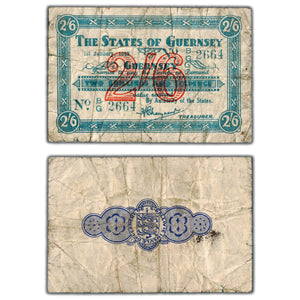 SOLD Guernsey 1943 2 Shillings 6 Pence Note P #30 - Circulated