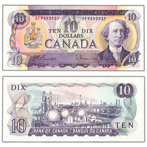 SOLD $10 1971 Bank of Canada Note Beattie-Rasminsky DF Prefix BC-49a - Ch UNC
