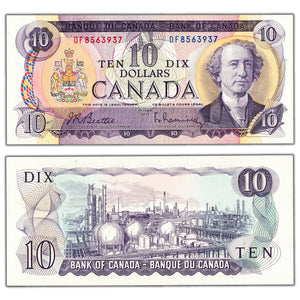 SOLD $10 1971 Bank of Canada Note Beattie-Rasminsky DF Prefix BC-49a - Ch UNC