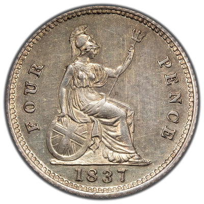 Great Britain 1837 Four Pence Silver Coin