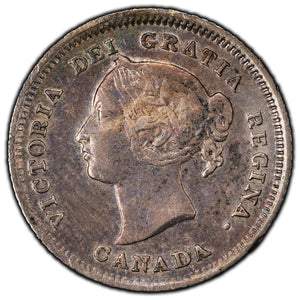 SOLD Canada 1880-H Obv 3 5 Cents Silver Coin - VF+