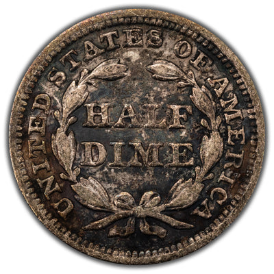 United States 1847 5 Cents Seated Liberty Half Dime Silver Coin