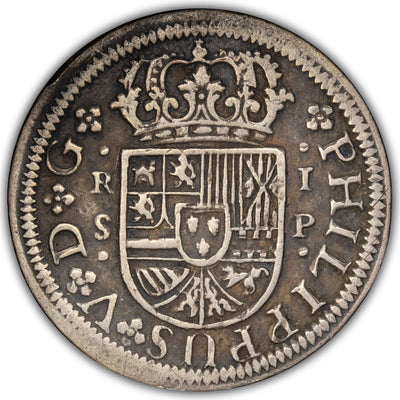 SOLD Spain 1728 Seville 1 Real Silver Coin KM #306