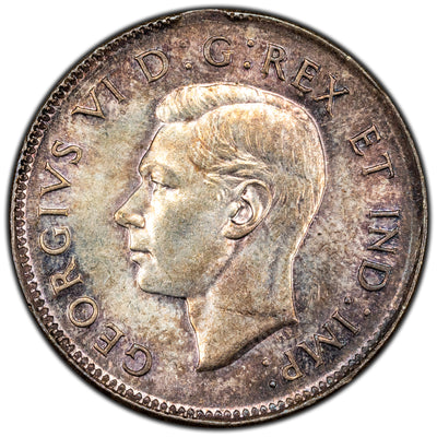 Canada 1945 25 Cents Quarter Silver Coin - MS-62