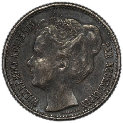 Netherlands 1898 1/2 Gulden Silver Coin KM #121.1