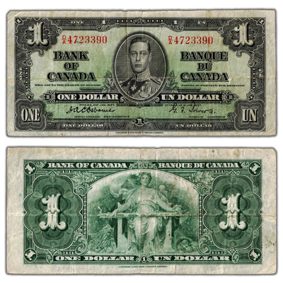 $1 1937 Bank of Canada Note Osborne Signature BC-21a - F/VF