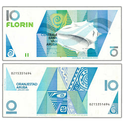 SOLD Aruba 1990 10 Ten Florin Note P #7 - AU
