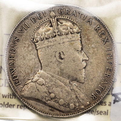 SOLD Canada 1906 50 Cents Half Dollar Silver Coin - ICCS VF-30