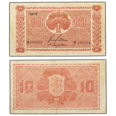SOLD Finland 1945 10 Ten Markkaa Note P #77a