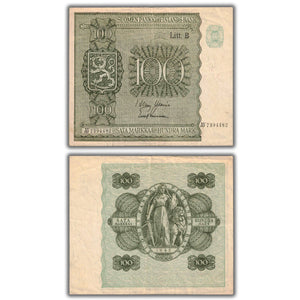 SOLD Finland 1945 100 Mark Note P #88