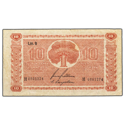 SOLD Finland 1945 10 Ten Markkaa Note P #77a