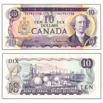 $10 1971 Bank of Canada Note Beattie-Rasminsky DG Prefix BC-49a - Ch UNC