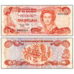 Bahamas ND (1984) $5 Five Dollars Note P #45b - Circulated