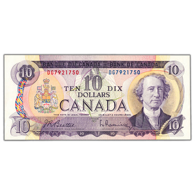 $10 1971 Bank of Canada Note Beattie-Rasminsky DG Prefix BC-49a - Ch UNC