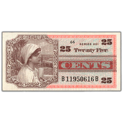 United States 25 Cents Series 661 Military Payment Certificate Note - UNC