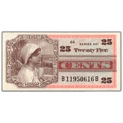 United States 25 Cents Series 661 Military Payment Certificate Note - UNC