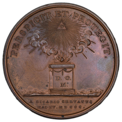 Great Britain 1800 George III Preserved From Assassination Medal 48mm Eimer 916