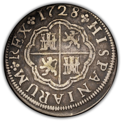 SOLD Spain 1728 Seville 1 Real Silver Coin KM #306
