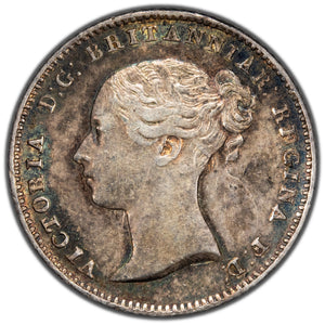 Great Britain 1848 Repunched Date Fourpence Silver Coin