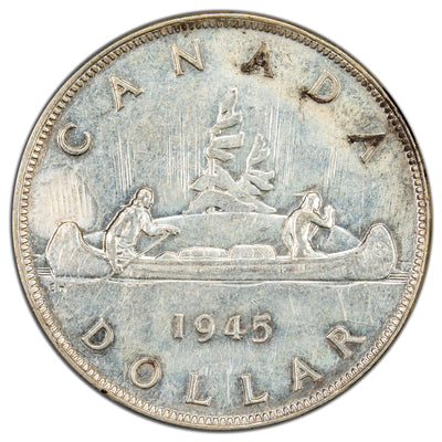 SOLD Canada 1945 $1 Silver Dollar Coin - Key Date - VF-30