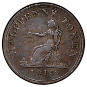 SOLD Lower Canada 1815 S.J & Co. Halfpenny Token LC-56B1
