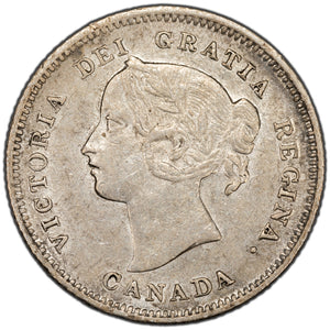 SOLD Canada 1900 Oval 0's 5 Cents Silver Coin - EF-40
