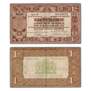 SOLD Netherlands 1938 1 One Gulden Zilverbon Note P #61