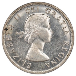 SOLD Canada 1957 One Waterline $1 Silver Dollar Coin - Choice AU
