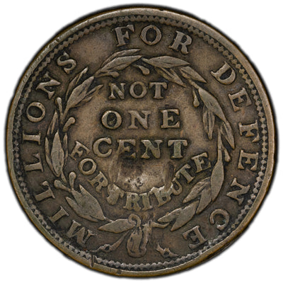 United States Hard Times Token - Abraham Riker New York - Damaged