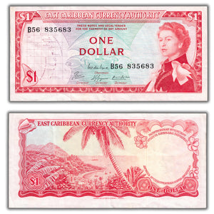SOLD East Caribbean Currency Authority (1965) $1 One Dollar Note P #13e