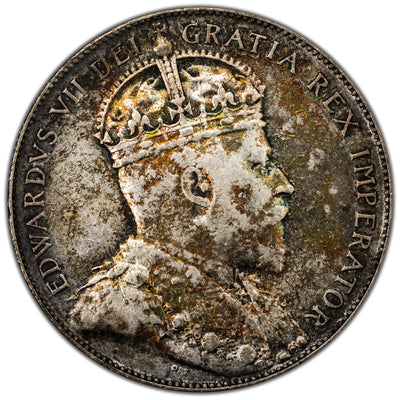 Newfoundland 1908 50 Cents Half Dollar Silver COin - VF-30