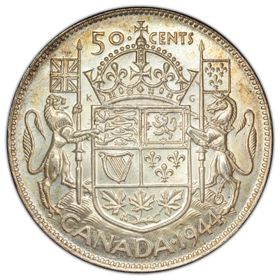 Canada 1944 50 Cents Half Dollar Silver Coin - Uncircualted