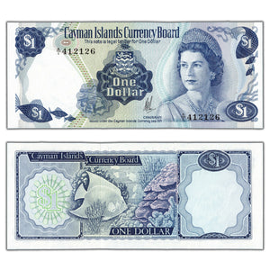 SOLD Cayman Islands 1971 $1 One Dollar Note P #1a - Uncirculated