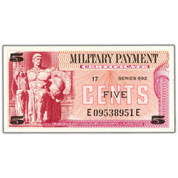 United States 5 Cents Series 692 Military Payment Certificate Note - UNC