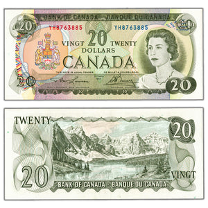 SOLD $20 1969 Bank of Canada Note Lawson-Bouey YH Prefix BC-50b - AU