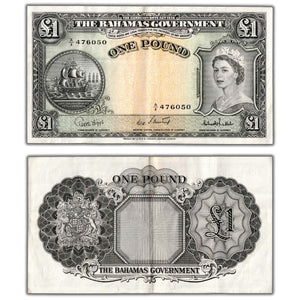 SOLD Bahamas 1936 (1953) 1 One Pound Note P #15c - Crisp VF/EF