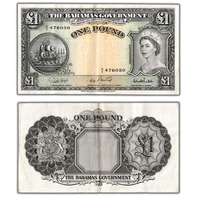 SOLD Bahamas 1936 (1953) 1 One Pound Note P #15c - Crisp VF/EF