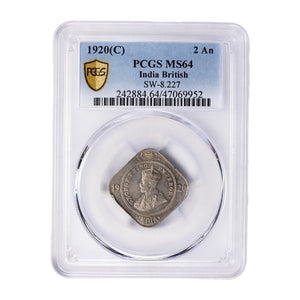 SOLD India 1920(C) 2 Annas Coin SW-8.227 - PCGS MS-64