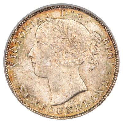 Newfoundland 1872-H 20 Cents Silver Coin - PCGS MS-64