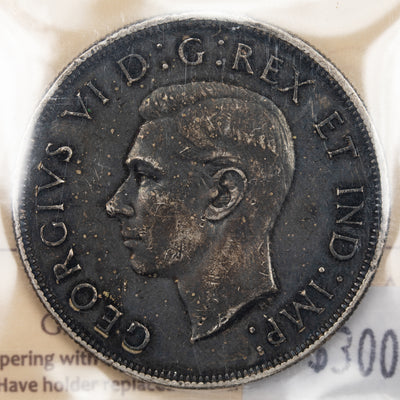 SOLD Canada 1947 Pointed 7 $1 Silver Dollar Coin - ICCS EF-40
