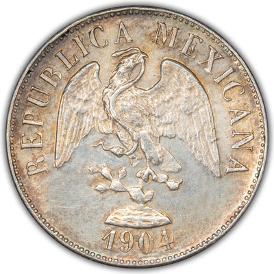 Mexico 1904 Culican H 20 Centavos Silver Coin KM #405