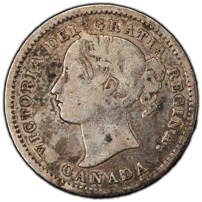 SOLD Canada 1872-H 10 Cents Dime Silver Coin - Key Date - VG