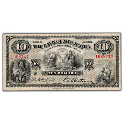 SOLD $10 1935 Bank of Nova Scotia Canada Chartered Note #550-36-04
