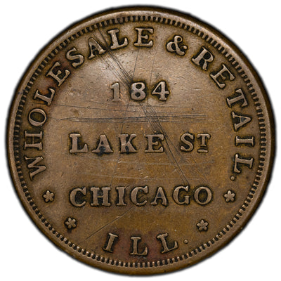 United States Hard Times Token - Pearson & Dana Chicago - Scratched